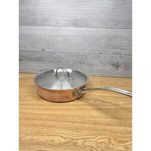 Calphalon 3 Qt Copper Tri-Ply 5003 Stainless Chicken Frying Pan Saute Pan Lid